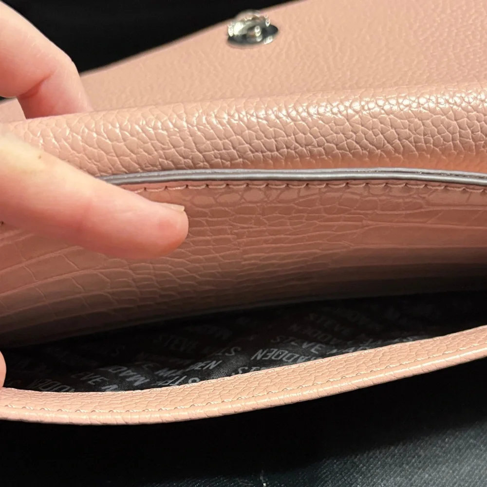 Steve Madden Blush Pink Clutch with Chain - Picture 7 of 11